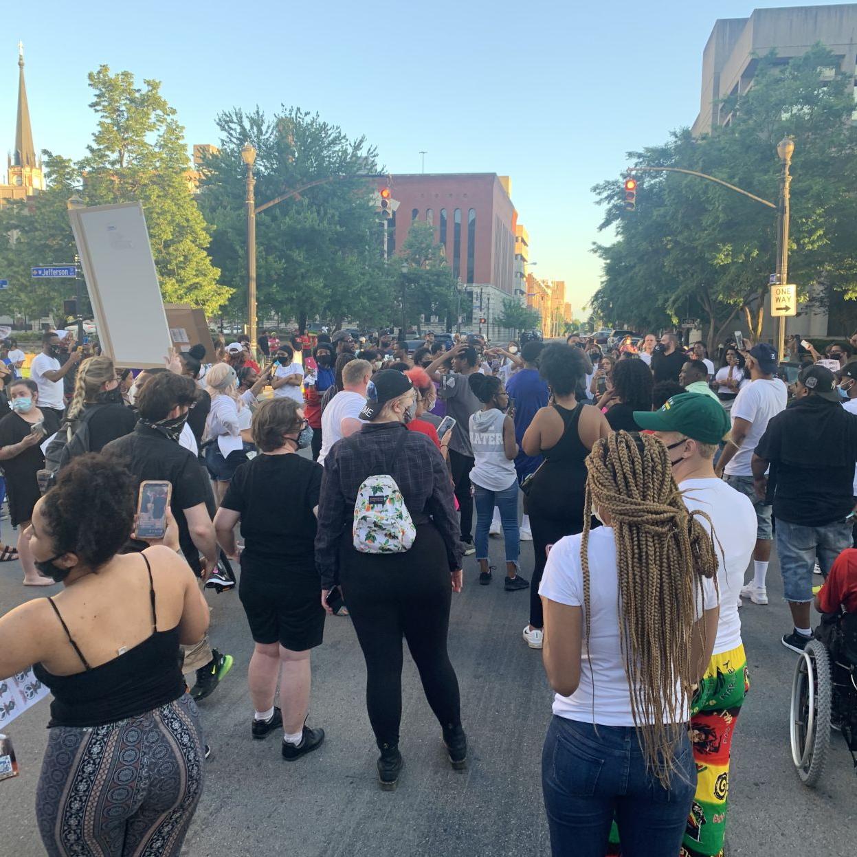 Protesters gather in downtown Louisville demanding justice for Breonna Taylor